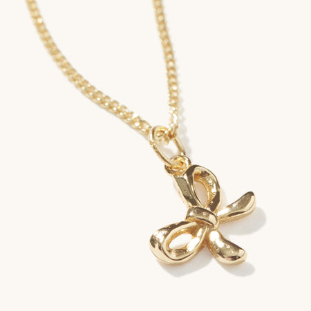 Bow Necklace Gold